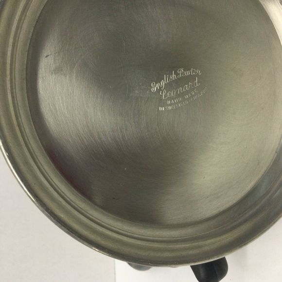 LEONARD ANTIQUE COFFEE/TEA KETTLE ENGLISH PEWTER HANDMADE IN SHEFFIELD E… - Picture 9 of 10